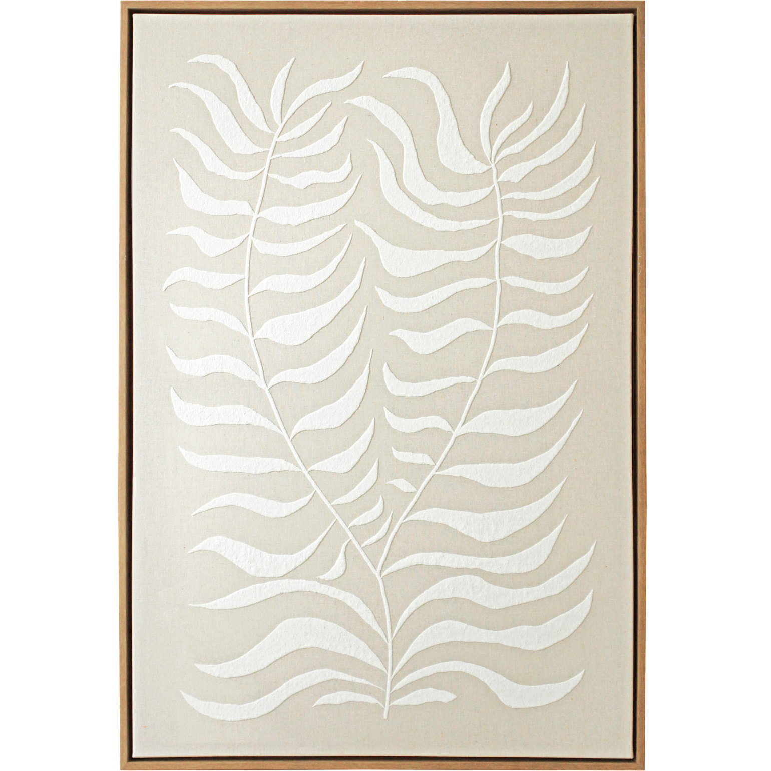 Cuadro Linen lino impresión 3D beige-blanco 73x53x4 cm