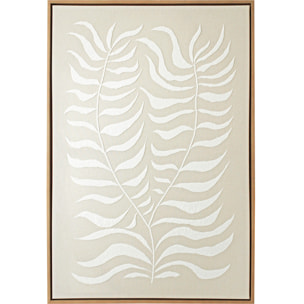 Cuadro Linen lino impresión 3D beige-blanco 73x53x4 cm