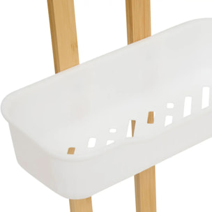 Etagère de douche Natureo 2 niveaux bois et blanc