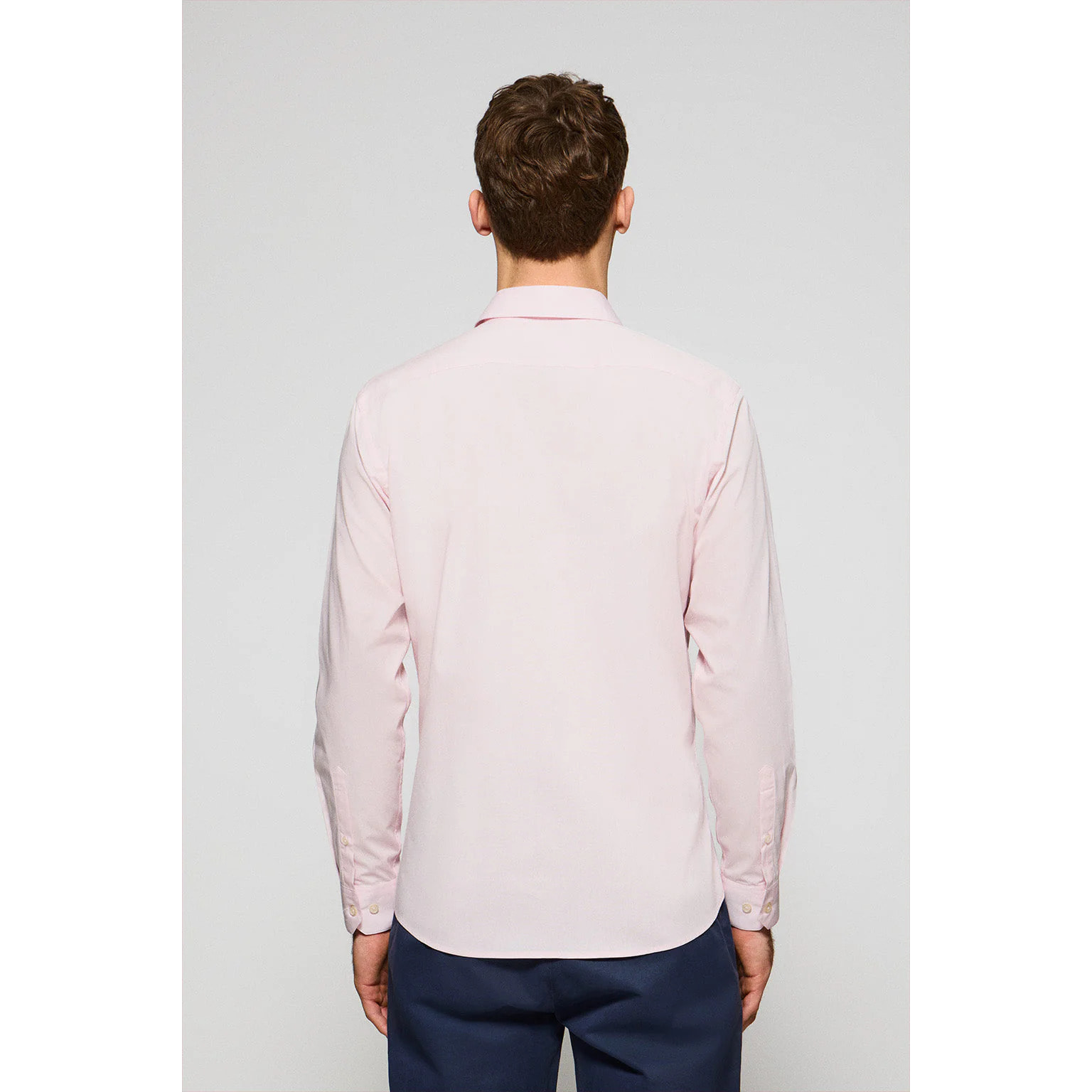 Camisa slim de popelín rosa con logo bordado Rigby Go