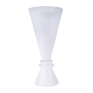 Vaso A Cono Con Piedistallo. Altezza 75 Cm - Pezzi 1 - 30X75X30cm - Colore: Bianco - Bianchi Dino - Decori Casa E Complementi