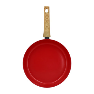 Poêle 28cm avec revêtement céramique rouge - tous feux COLORAMA