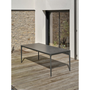 TIGUA - Table de jardin 8 places en Céramique - Gris anthracite
