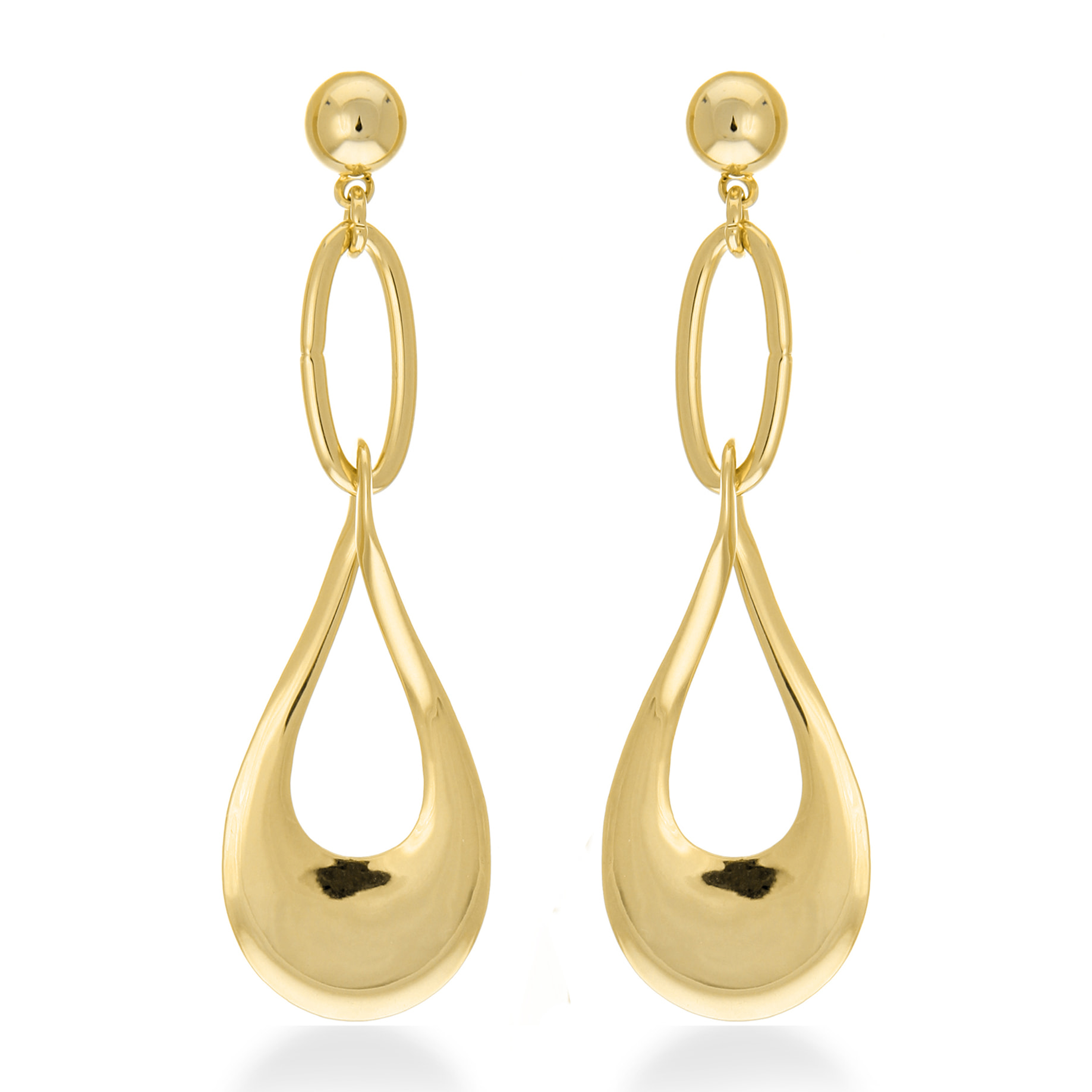 Pendientes acabados en oro amarillo de 18K