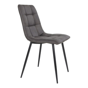 Set 2 sedie da pranzo Middelfart in microfibra grigio scuro con gambe nere