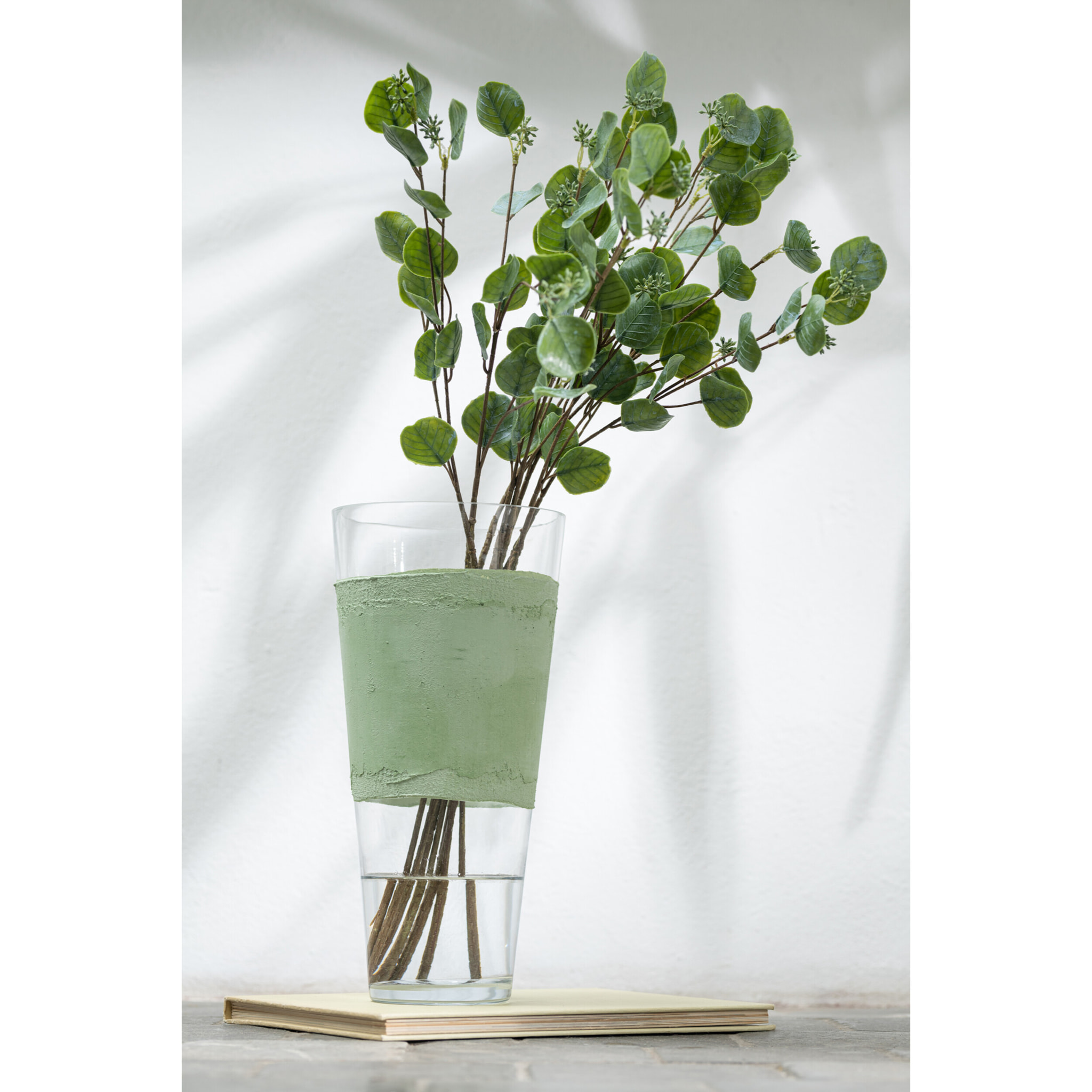 J-Line Vase Delph Verre Transparent/Vert Small