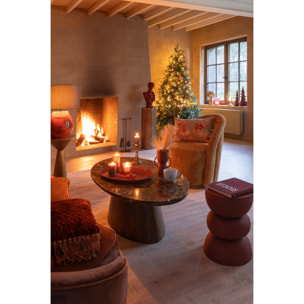 J-Line tasse Feuille - céramique - marron - 2 boîtes de 2 pcs