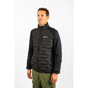 Chaqueta para hombre ECOON ECOActive Hybrid Insulated Jacket - Negro con marca en blanco