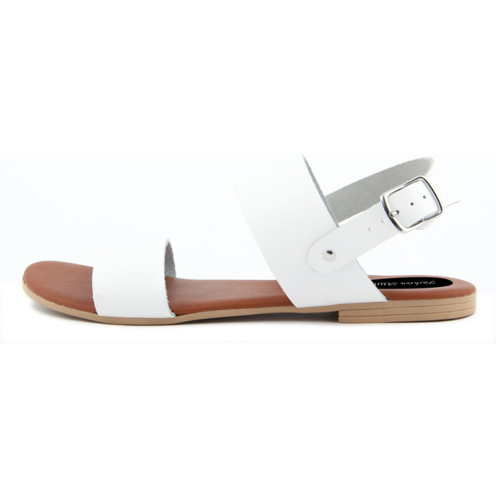 Sandalo Donna in pelle colore Bianco