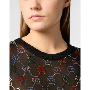 PHILIPP PLEIN Knitted Sexy Pure Fit T-Shirt Multicolor Monogram