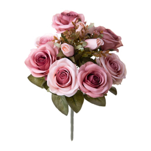 Bouquet Rose Anticato 39 Cm - Pezzi 4 - 18X39X18cm - Colore: Rosa - Bianchi Dino - Fiori Artificiali