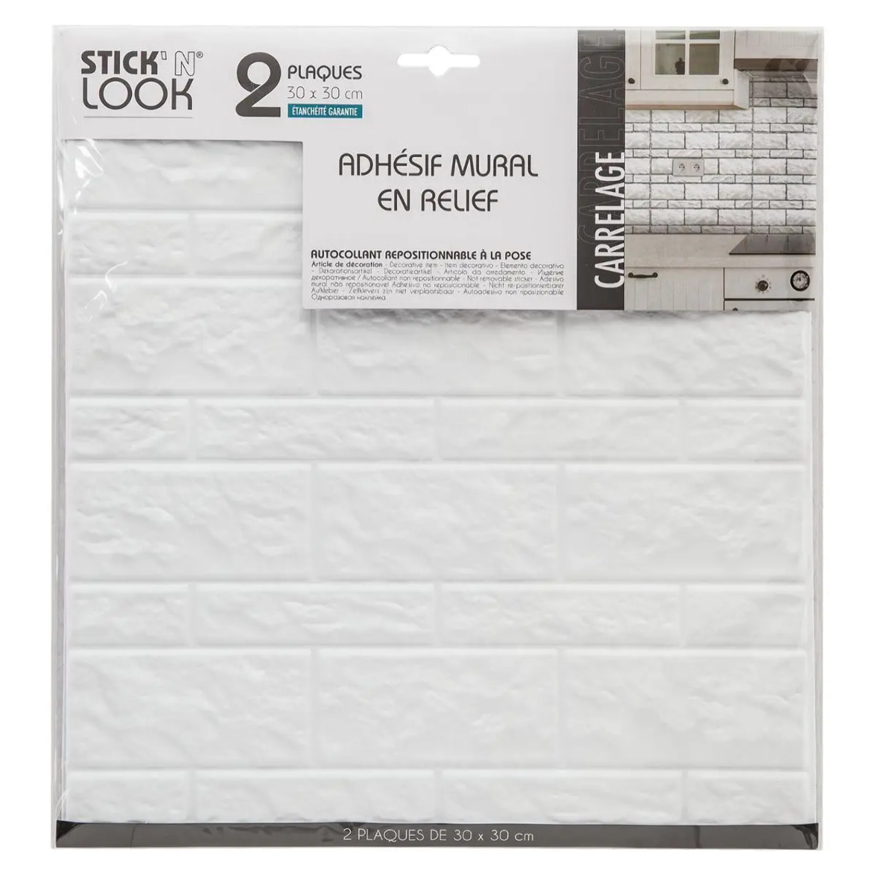 Sticker carrelage mur blanc X2