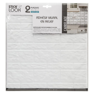 Sticker carrelage mur blanc X2