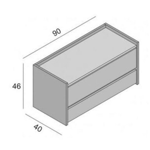 Cassapanca Dgaiard, Mobile da ingresso moderno con scarpiera, Cassapanca baule con due contenitori, 100% Made in Italy, 90x40h46 cm, Bianco