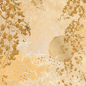 Serviette lin & coton lavé 190 g/m² imprimé jaune Soleil d'or dore
