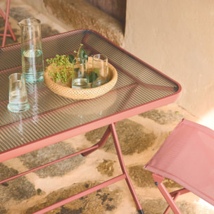 Table de jardin pliante acier + 4 assises ANCONA