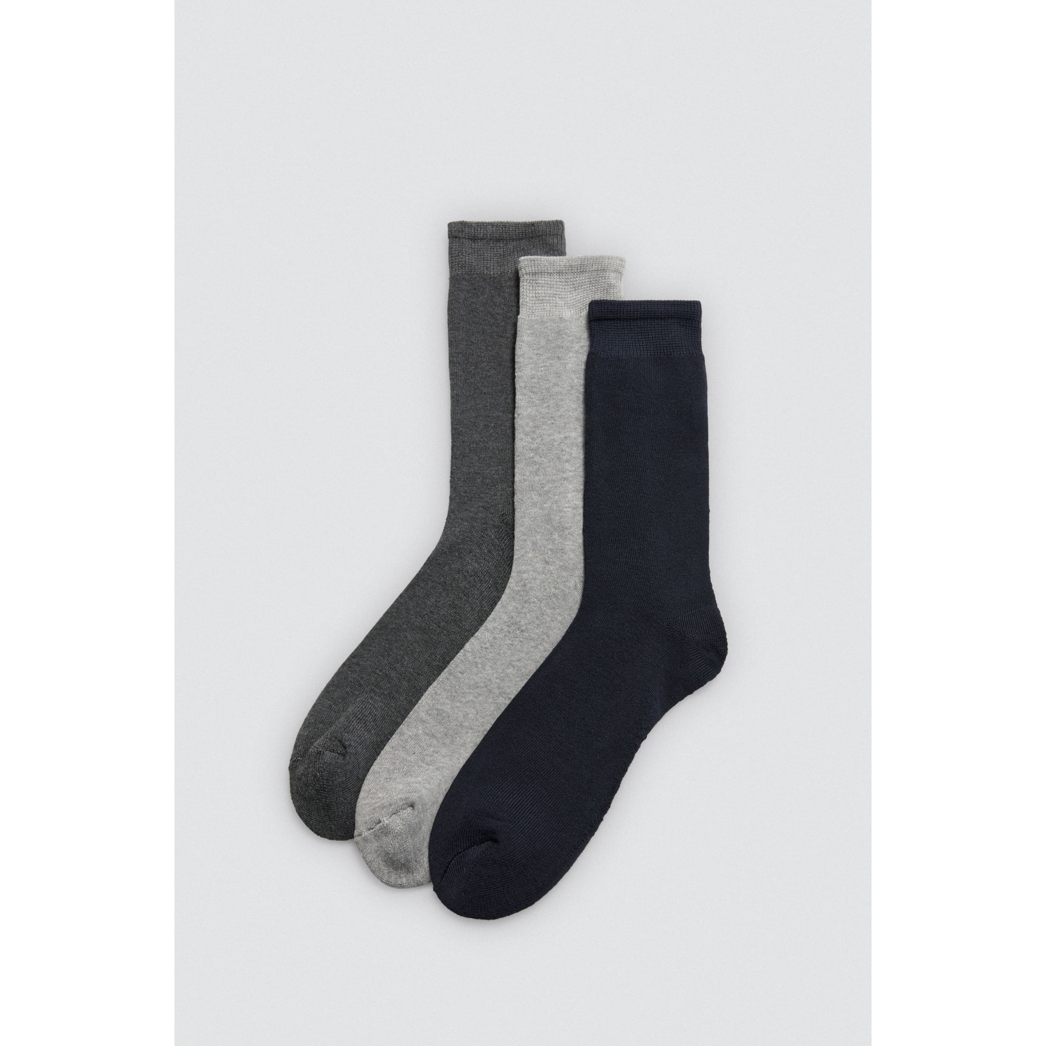 Confezione da 3 calzini termici alti con polsini anti-pressione in colori neutri
