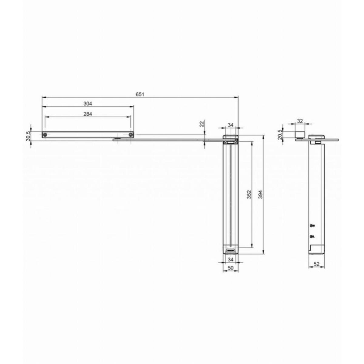 Ferme portail vertical - argent EV1 - gauche - DC630G-L---EV1-