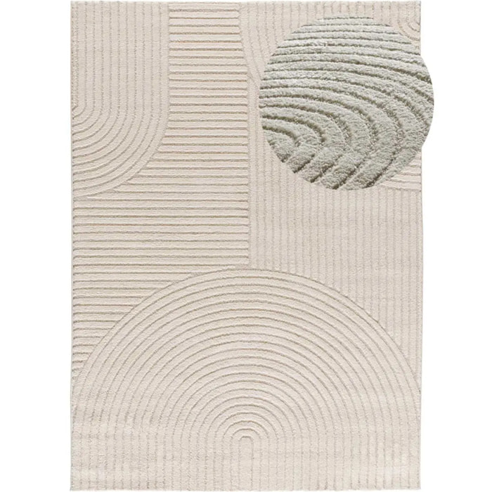 VERONA Alfombra geométrica con relieve en color crema, varias medidas disponibles.