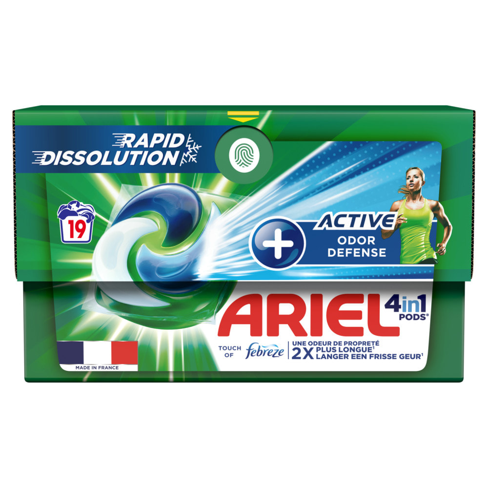 4x19 Pods+ Active, Lessive En Capsules Ariel