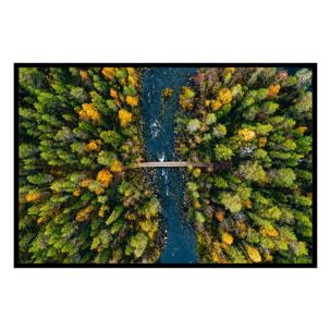 Affiche encadrée forêt d’automne vue du ciel Affiche + cadre en métal - Noir