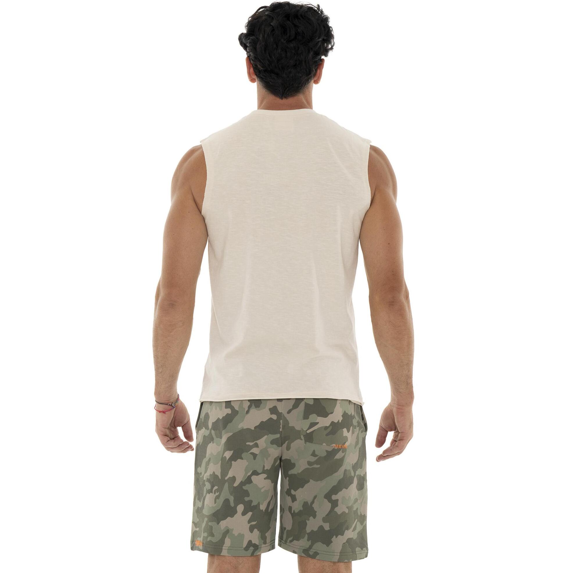 Camiseta de algodón sin mangas para hombre Leone Military 1947