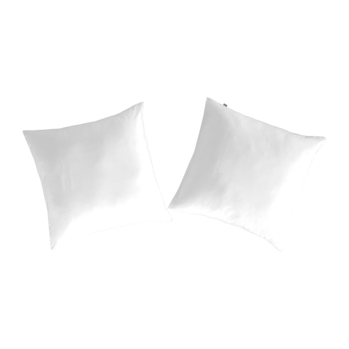 2 Taies d'oreiller CASUAL en coton - blanc