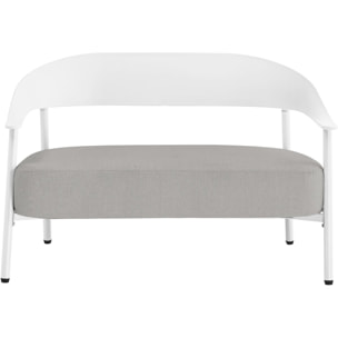 Canapé de jardin en plastique et métal "Céora" - 2 places - Blanc