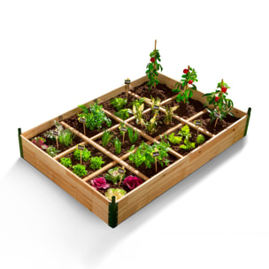 Serre de potager 12 compartiments Aroma en bois avec bâche amovible