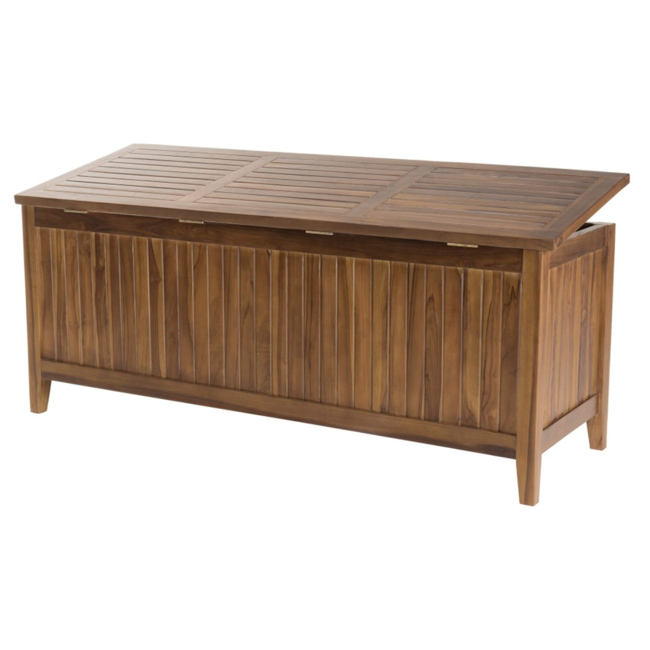 MAEVA - Coffre de jardin piscine en bois teck huilé 165x55cm