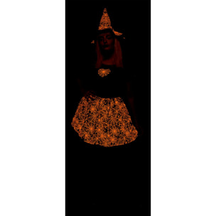 DISFRAZ BRUJA SPIDERWEB NEON NARANJA AD