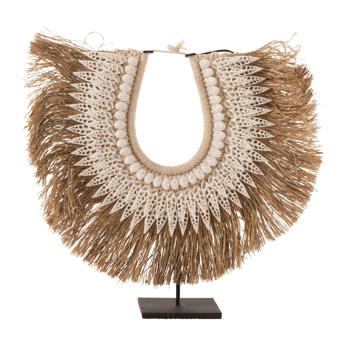 J-Line décoration Collier + Pied Dora - coquillages/zoster - blanc - large