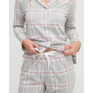 Pijama mujer de cuadros abierto