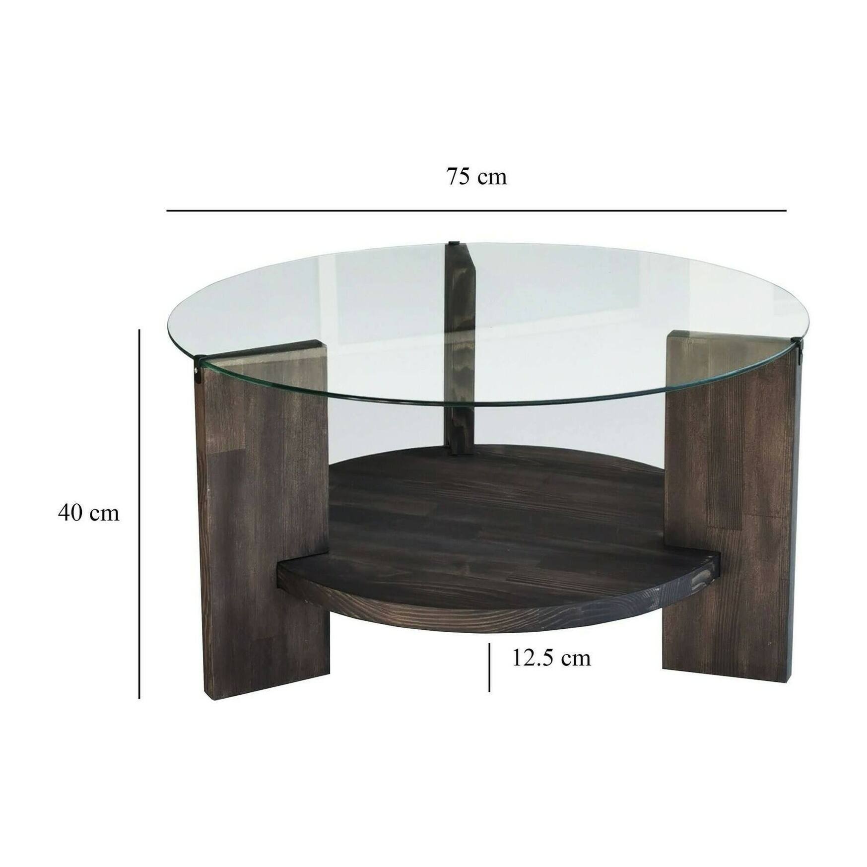 Tavolino da salotto Felino, Tavolo basso da caffè, Portariviste per divano, Ripiano da soggiorno, 75x75h40 cm, Antracite