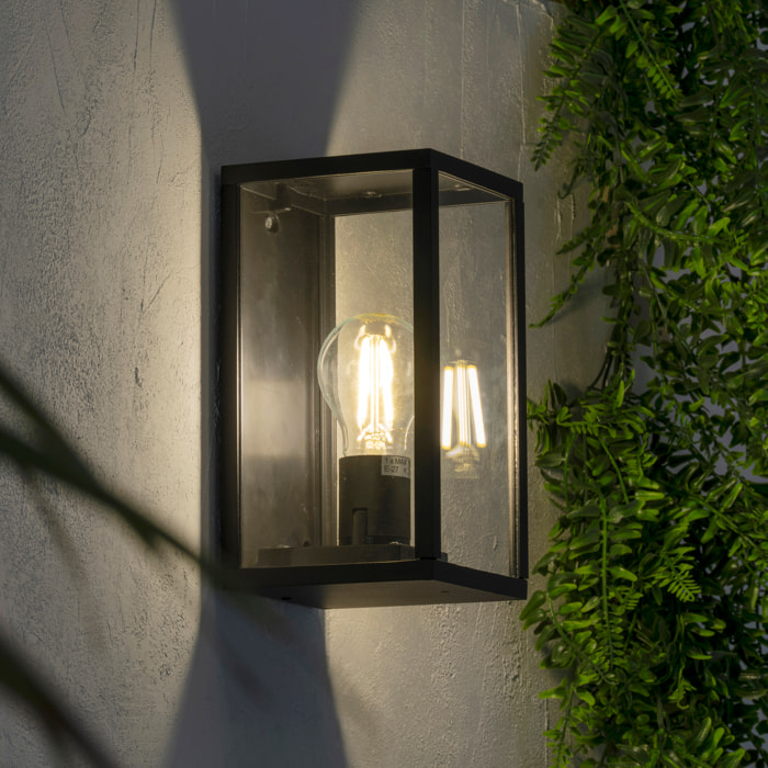 FORLIGHT Pristol Apliqiue rectangular para bombilla E27 en color negro