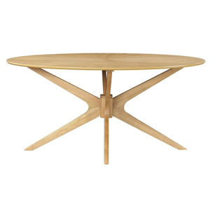 Table à manger design ovale chêne L160 cm DIELLI