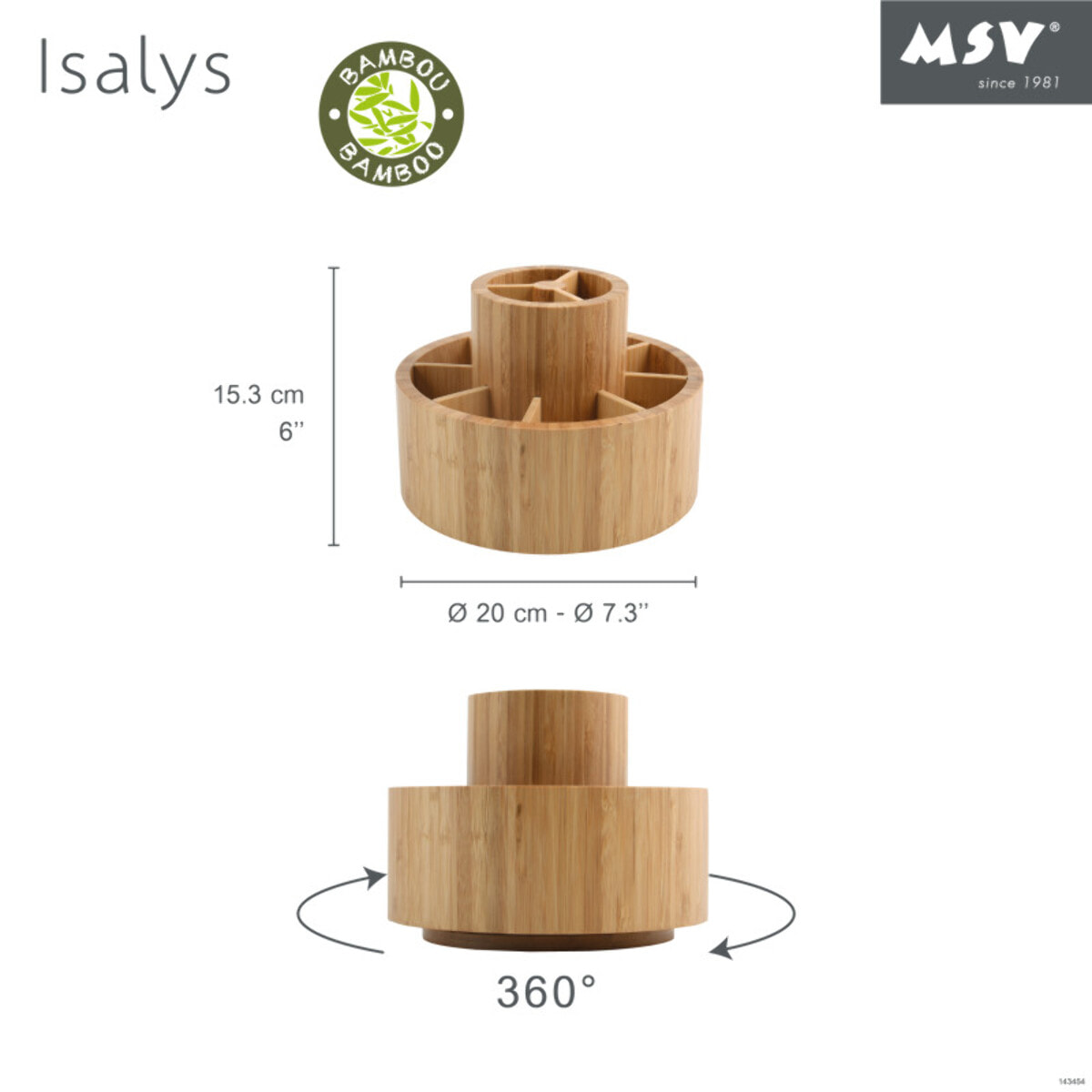 Organisateur de maquillage Bambou ISALYS Beige MSV