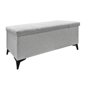 Banc de lit avec coffre de rangement en tissu gris - TRESSERVE