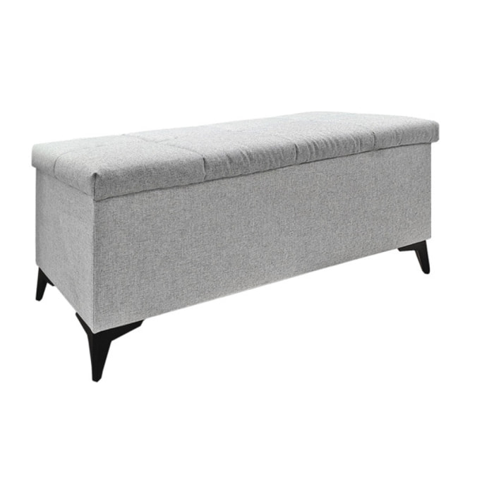 Banc de lit avec coffre de rangement en tissu gris - TRESSERVE