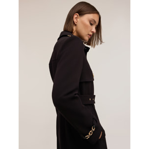 Motivi - Trench con cinturón mezcla viscosa - Negro
