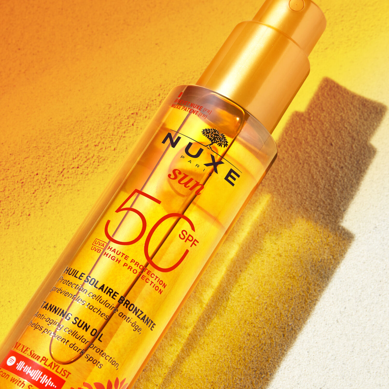 Huile solaire bronzante haute protection SPF50  - Nuxe Sun - Tous types de peaux - 150ml