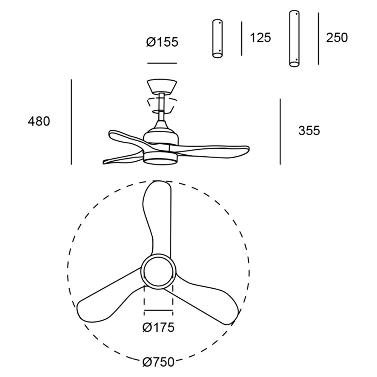 Forlight FORLIGHT Calar Ventilador de Techo con luz LED Silencioso con 5 velocidades,