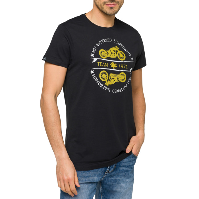 T-shirt in cotone 150 gr Thunder Hot Buttered Nero.