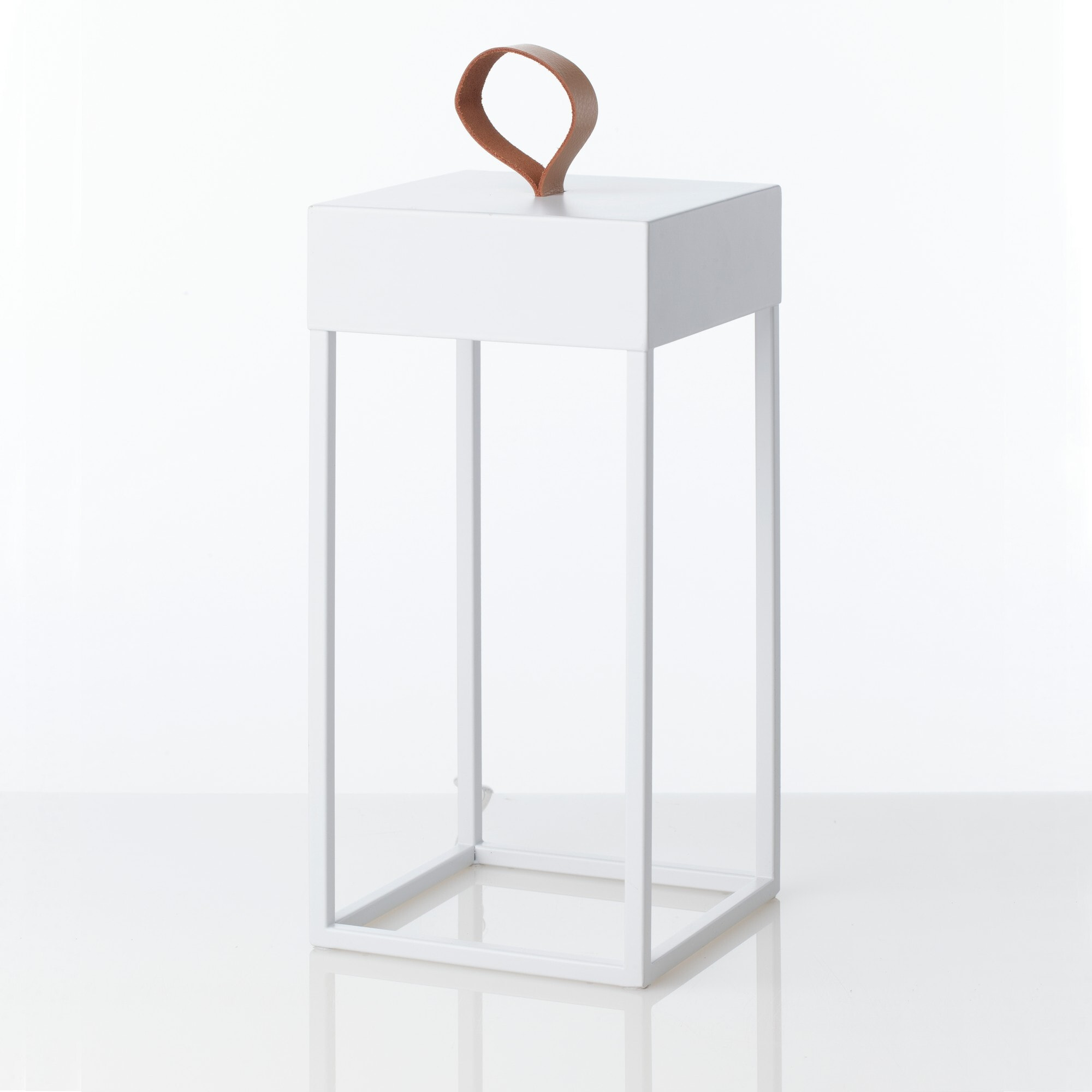 Lampe à poser Tomasucci PAGODA, en acier, blanc, 14 × 14 × 30 cm