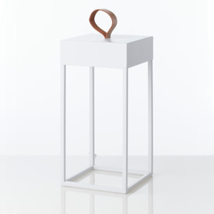 Lampe à poser Tomasucci PAGODA, en acier, blanc, 14 × 14 × 30 cm