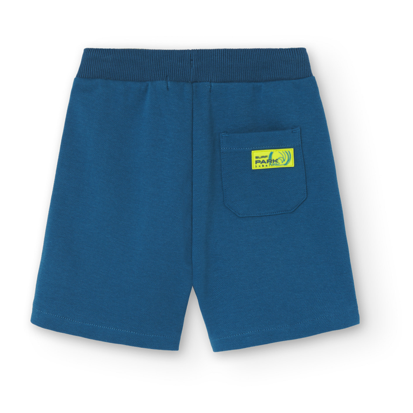 Bermudas niÃ±o, felpa piquÃ© estampadas, azul Ã­ndigo