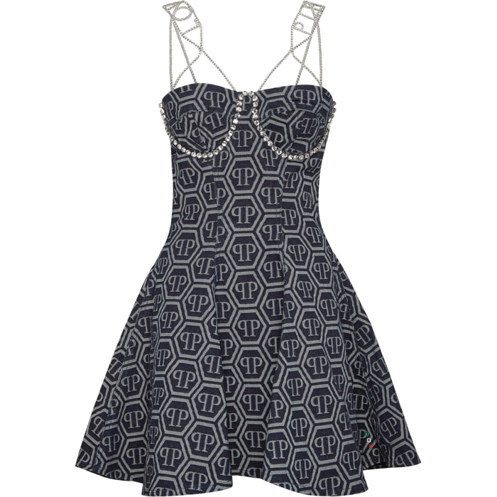 PHILIPP PLEIN Denim Dress MONOGRAM