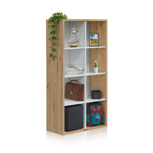 Estantería Dess Blanco Artik (Blanco Mate) - Roble Nodi