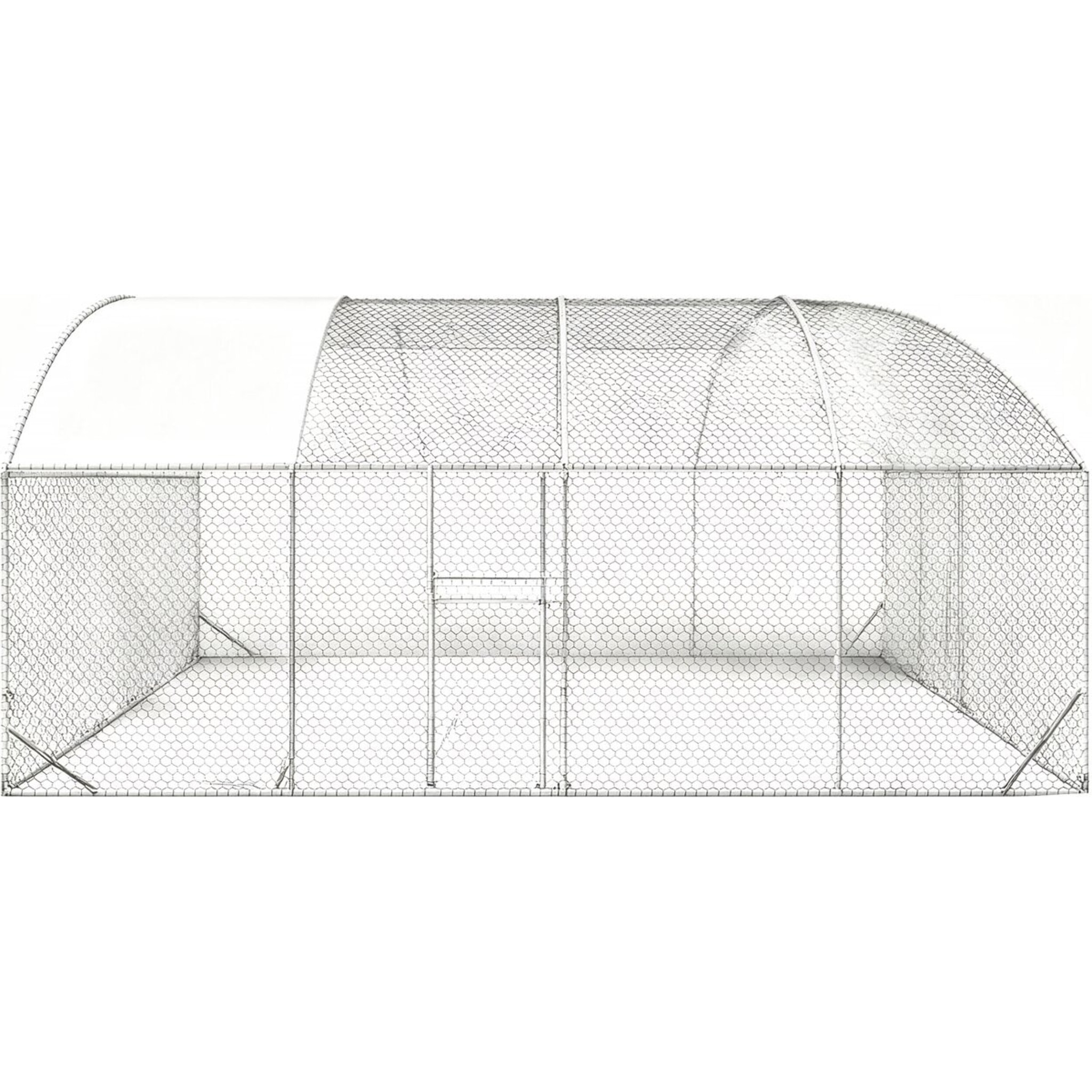 Enclos à poules dôme 15 m² parc grillagé "Cocorico" - 5 x 3 m - acier galvanisé