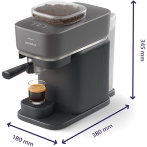Expresso broyeur PHILIPS Baristina BAR303/60 cafetière à grain Noire + mousseur à Lait
